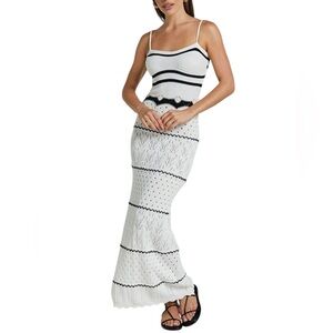 Petal & Pup Black and White Midi Dress